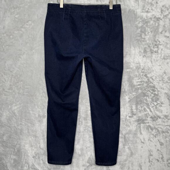 Talbots Pants Womens 10 Petite Blue Slim Ankle Side Zip Stretch Jeans Denim - Picture 2 of 11